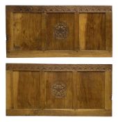 Gnomeman - pair of panelled oak 3' single headboards