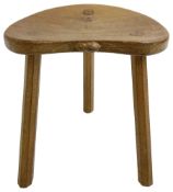 Mouseman - oak three legged milking stool