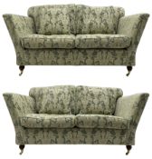 Pair of Edwardian design two-seat sofas