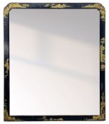 Early 20th century Chinoiserie black lacquered mirror