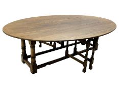 Large 18th century design oak wake or dining table