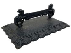 Victorian black-painted cast iron boot scraper