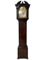 Thomas Hutchinson of Leeds - 18th century 8-day oak longcase clock with as broken arched pediment a