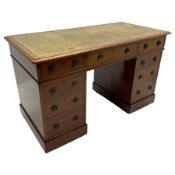 Howard & Sons. - 19th century walnut twin pedestal desk