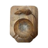 Mouseman - oak ashtray