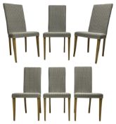 Lloyd Loom - set of six 'Maybourne' slate painted high back wicker dining chairs