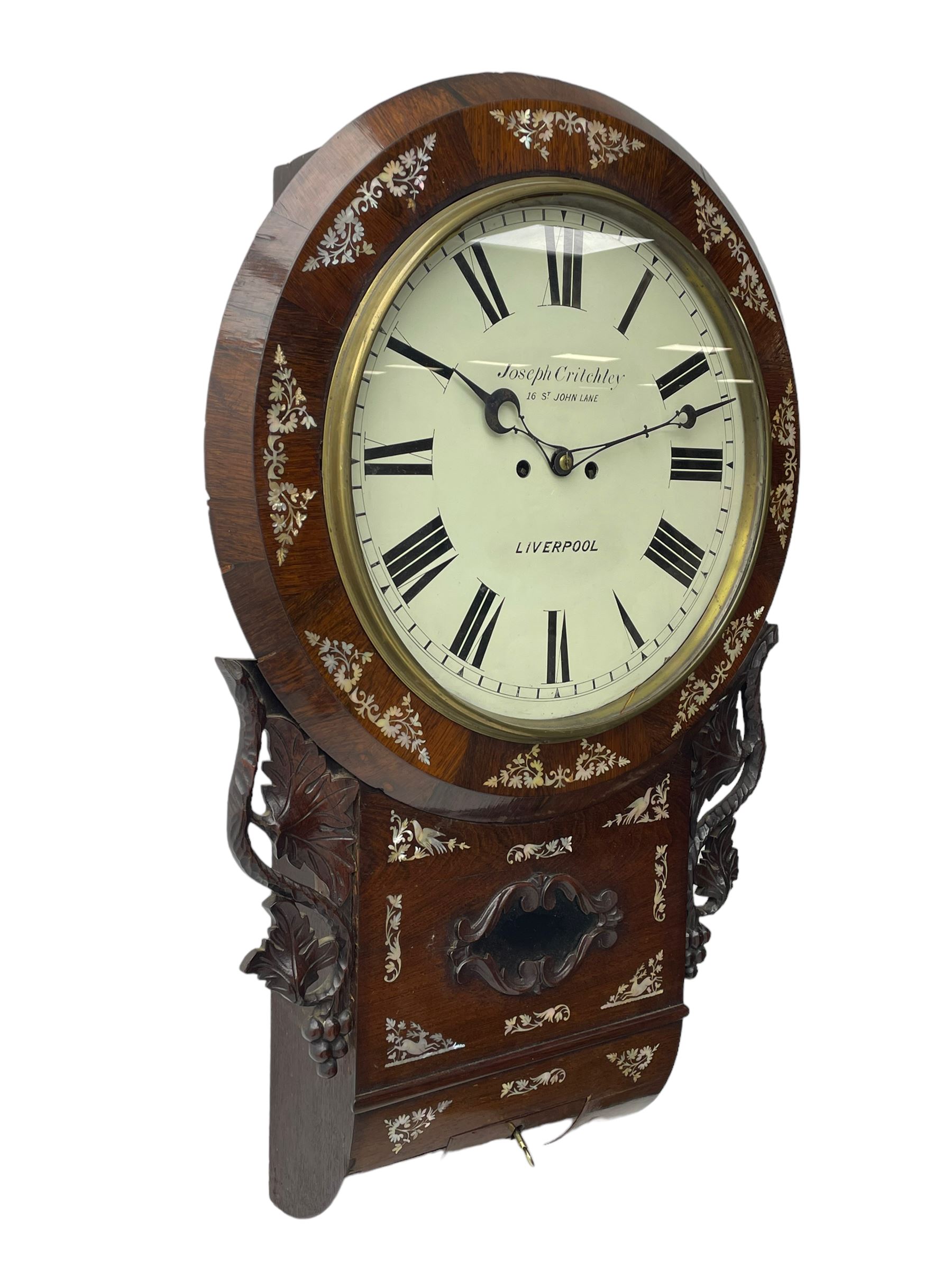 Joseph Critchley of Liverpool - early 19th century twin fusee 8-day rosewood and mother of pearl in - Image 9 of 17