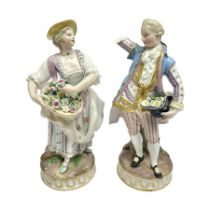 Pair of late 19th/early 20th Century Meissen figures