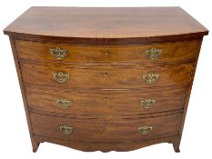 Early 19th century inlaid mahogany bow-front chest