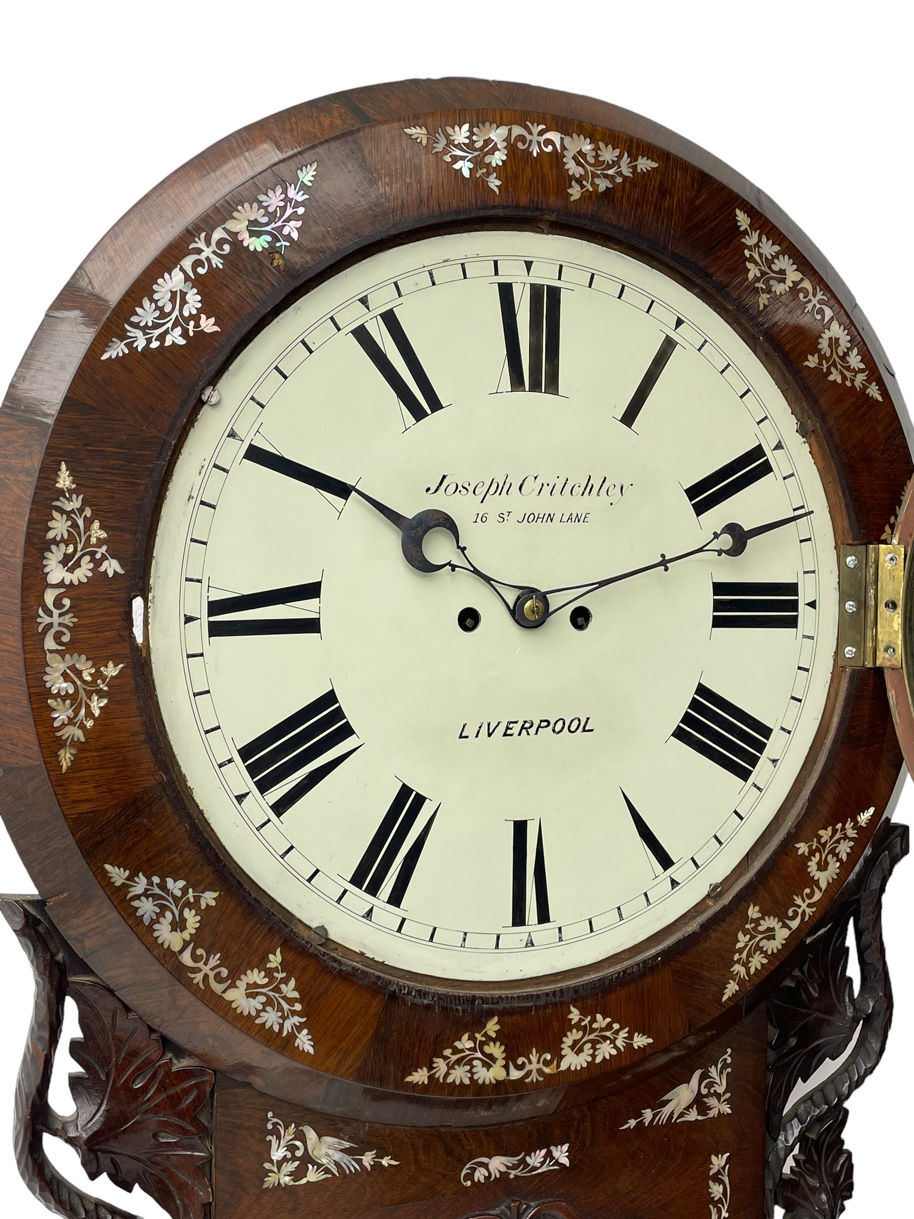 Joseph Critchley of Liverpool - early 19th century twin fusee 8-day rosewood and mother of pearl in - Image 8 of 17