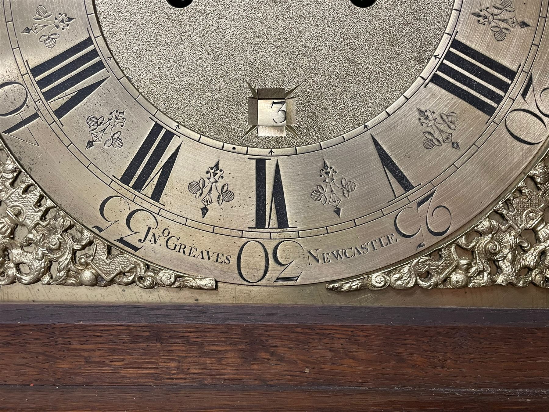 John Greaves of Newcastle - Mid-18th century 8-day oak longcase clock with a flat top - Image 8 of 12