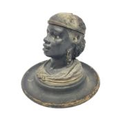 19th Century bronze figural inkwell