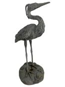 Life-size lead garden figure in the form of a heron