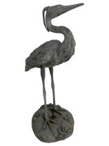 Life-size lead garden figure in the form of a heron
