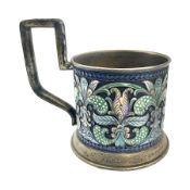 Mid 20th century Russian silver and cloisonné enamel cup