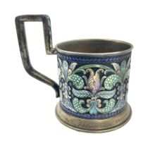 Mid 20th century Russian silver and cloisonné enamel cup