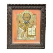 Russian Orthodox School (Kholui 19th century): St. Nicholas the Wonderworker (Nicholas of Myra)