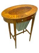 Edwardian inlaid satinwood work or sewing table