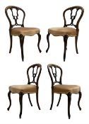 Set of four Victorian rosewood dining chairs