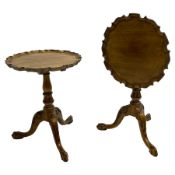 Gott's of Pickering - pair of late 20th century Georgian design tripod wine tables