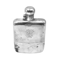 Edwardian silver hip flask