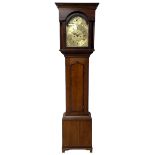 John Greaves of Newcastle - Mid-18th century 8-day oak longcase clock with a flat top