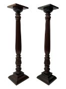 Pair of Victorian mahogany plant stands