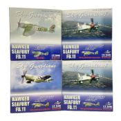 Four 1:72 scale model airplanes comprising Skyguardians ‘Hawker Seafury’ models RAF WH589