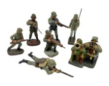 Seven Elastolin German Armys figures