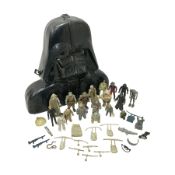 Star Wars - Darth Vader carry case c.1980 with eighteen retro figures to include Princess Leia