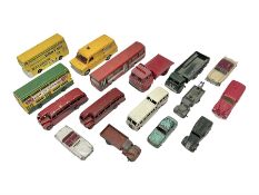 Dinky - sixteen unboxed and playworn die-cast models to include Single Deck Bus