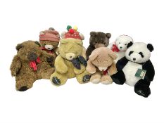 Eight Harrods annual teddy bears