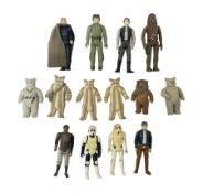 Star Wars - fourteen early loose 3 3/4” action figures to include 1977 Chewbacca