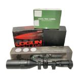 Four shooting accessories - Riflescope 3-9 x 50 scope; Digital Trail Camera; Megaorei M3 night sight