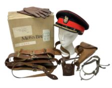 British Army General Staff officer's peaked cap by Herbert Johnson London in Moss Bros. delivery box