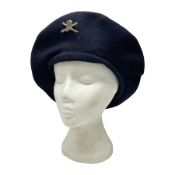 WWII French Chars De Combat (Tanks) beret with insignia c1940