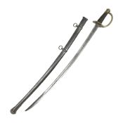 19th century French 1822 Pattern Light Cavalry trooper's sword with 88.5cm slightly curving fullered