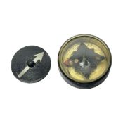 SOE escape compass; and SOE/RAF button needle compass for battledress button (2)