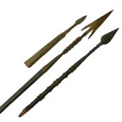 Native hand forged iron fishing spear