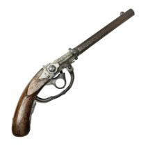 Mid-19th century military Model 1841 Bavarian Lindner style breech loading percussion pistol dated 1