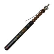 Wooden truncheon with turned grip and ebonised shaft inscribed 'City of York VR 1863'; pierced white