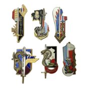Six French Parachutist/Legion promotion badges c1980s