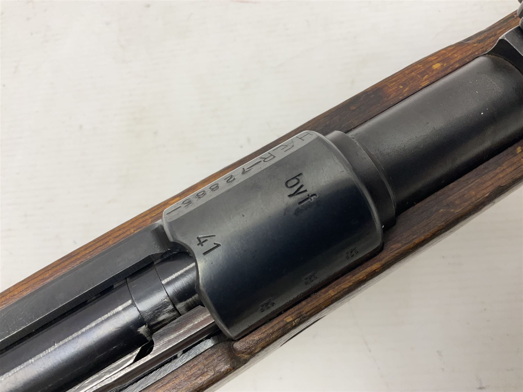 FIREARMS CERTIFICATE REQUIRED - BLANK FIRING Mauser 792 by 57 Mod.98 bolt action rifle marked BYF 41 - Image 12 of 28