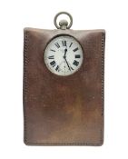 Early 20th century British Army officer's campaign clock in the form of a key-less wind nickel cased