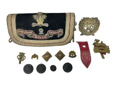 Victorian officer's full dress pouch of the Cheshire Rifle Volunteers the black velvet ground with g