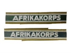 Pair of WWII Afrikakorps cuff titles