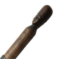 WW1 Prisoner of War carved beech walking cane