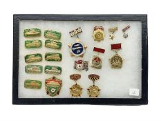 Nineteen Russian Soviet Tank Commemoration badges and medals