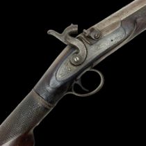 19th century take down 'cripple stopper' single barrel percussion gun