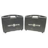 Two Nite-Site add-on kits in hard plastic carrying cases; one with charger